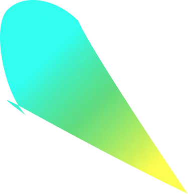 Gradient shape transitioning from cyan to green to yellow, resembling a spotlight or cone of light.